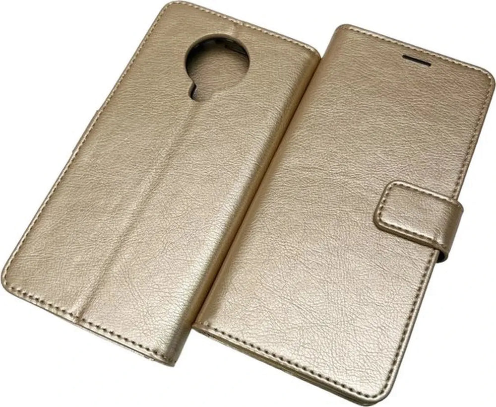 Nokia G10/G20 Hoesjes – Bookcase Portemonnee – Pasjeshouder – 3x Screenprotector – Goud-Ilumina Benelux