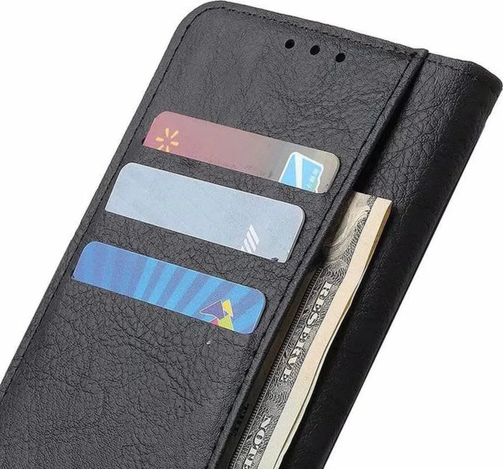 Sony Xperia 5 III Hoesjes – Bookcase Portemonnee – Pasjeshouder – Magneetsluiting – Goud + 3x Screenprotector-Ilumina Benelux