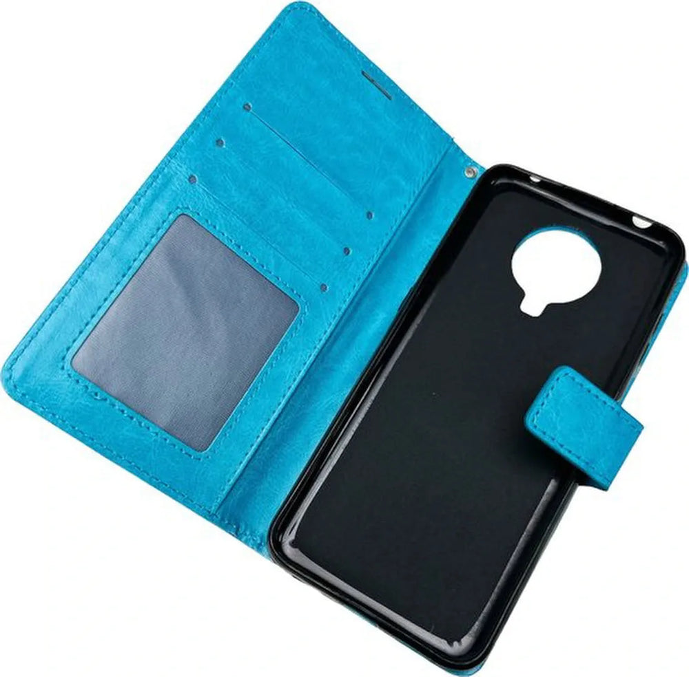 Nokia G10/G20 Hoesjes – Bookcase Portemonnee – Pasjeshouder – 1x Screenprotector – Turquoise-Ilumina Benelux