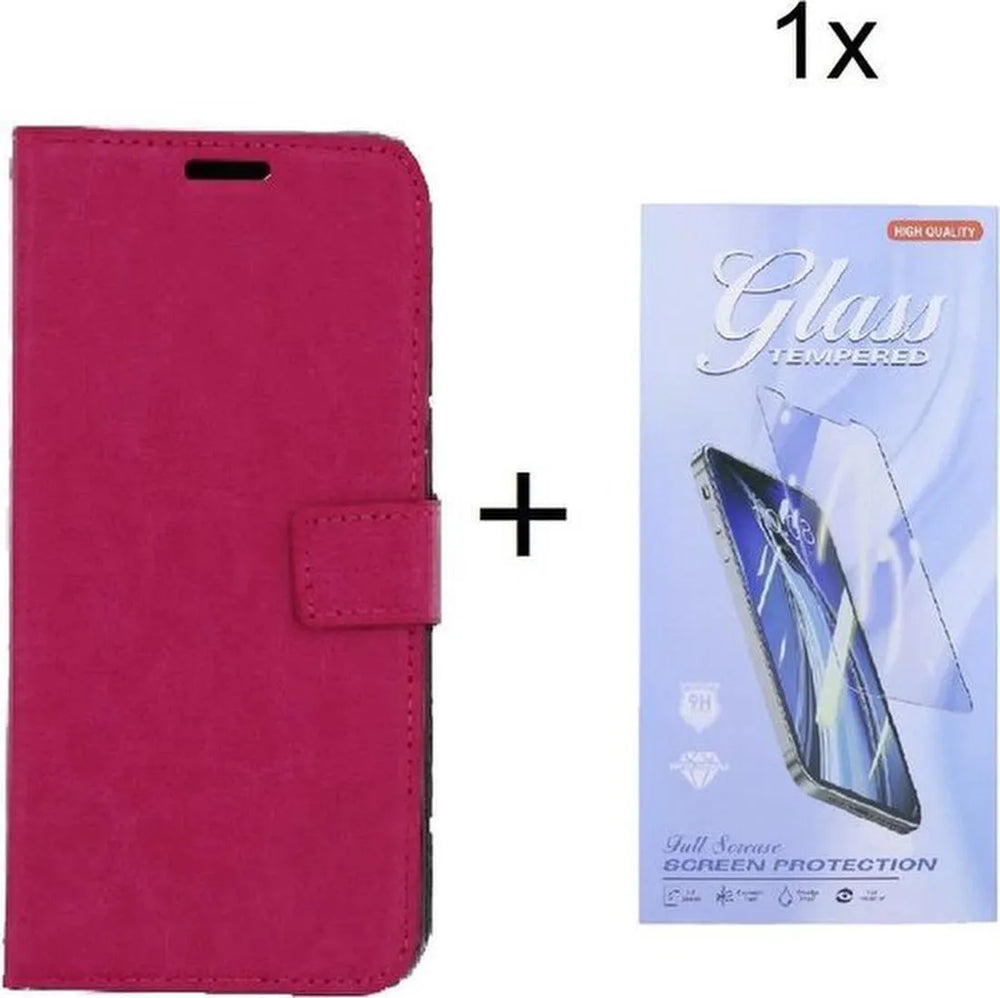 Sony Xperia 5 III Hoesjes – Portemonnee Bookcase – Magneetsluiting – Inclusief Screenprotector – Roze-Ilumina Benelux