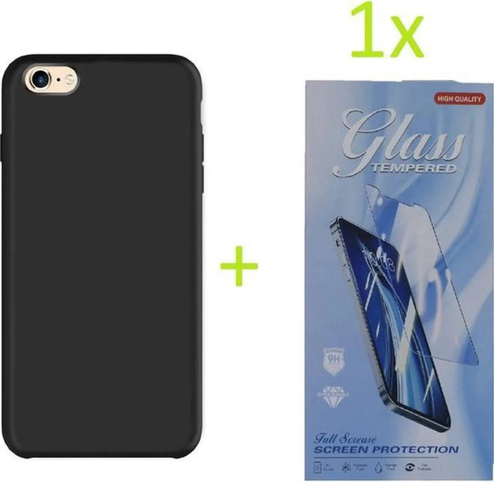 iPhone 7 Plus / 8 Plus Hoesjes – TPU Siliconen Backcover – Inclusief Screenprotector – Zwart-Ilumina Benelux