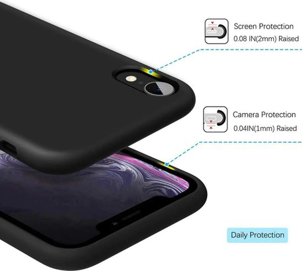 iPhone XR Hoesjes – TPU Siliconen Backcover – Schokbestendig – Inclusief 3x Screenprotector – Zwart-Ilumina Benelux