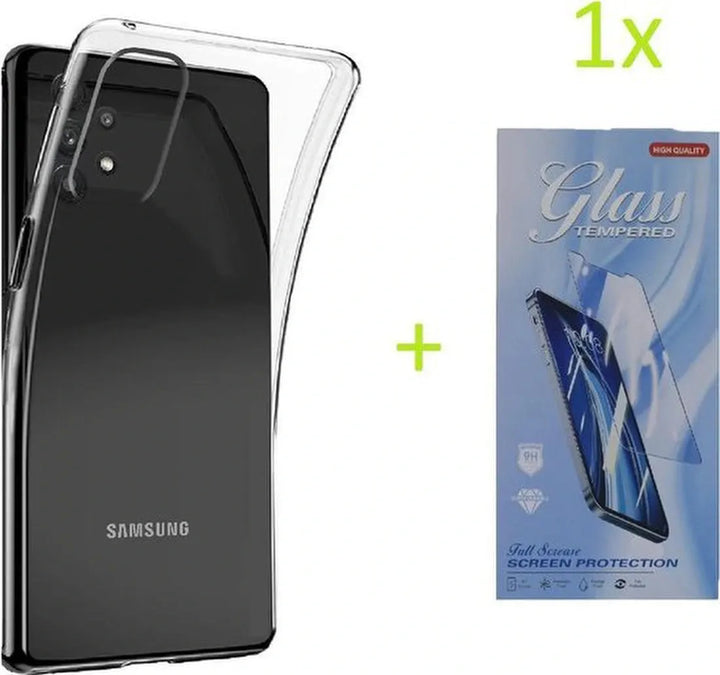 Samsung Galaxy A32 5G Hoesjes – Transparante Siliconen Backcover – Soft Case – Inclusief Screenprotector-Ilumina Benelux