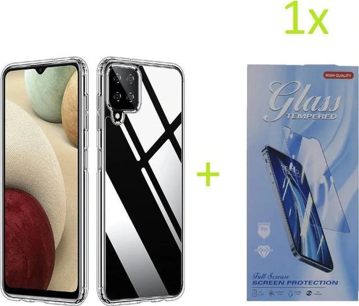 Samsung Galaxy A12 Hoesjes – Transparante Siliconen Backcover – Soft Case – Inclusief Screenprotector-Ilumina Benelux