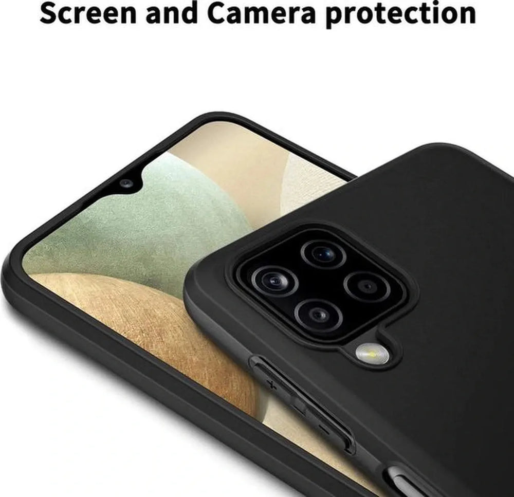 Samsung Galaxy A42 Hoesjes – Siliconen TPU Backcover – Soft Grip – Incl. 3x Screenprotector Gehard Glas – Zwart-Ilumina Benelux