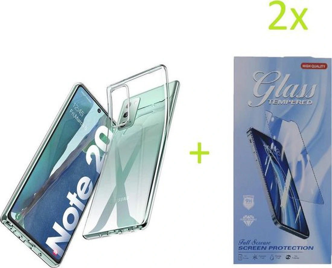 Samsung Galaxy Note 20 Ultra Hoesjes – Transparante TPU Siliconen Backcover – Soft Case – Inclusief 2x Screenprotector – Transparant