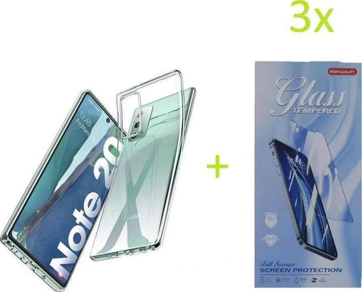 Samsung Galaxy Note 20 Ultra Hoesjes – Transparante TPU Siliconen Backcover – Soft Case – Inclusief 3x Screenprotector-Ilumina Benelux