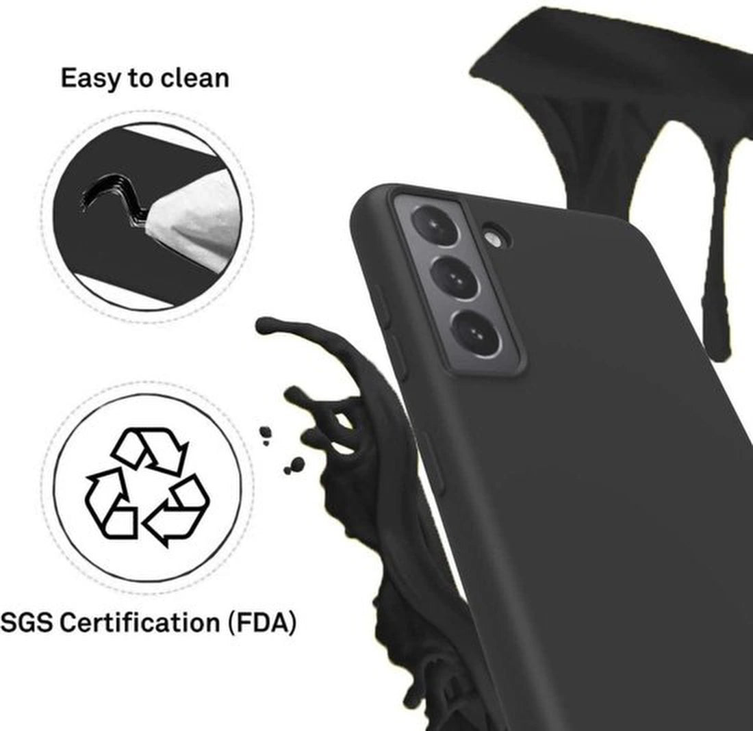 Soft Back Cover Hoesje Geschikt voor: Samsung Galaxy A71 TPU Silicone rubberen + 3xs Tempered screenprotector - zwart