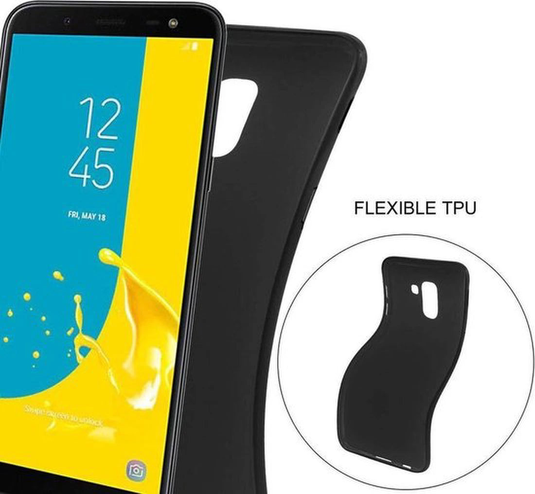 Samsung Galaxy A40 Hoesjes – TPU Siliconen Backcover – Soft Grip – Inclusief 3x Screenprotector Gehard Glas – Zwart