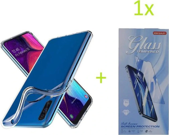 Samsung Galaxy A50 Hoesjes – Transparante Siliconen Backcover – Soft Case – Inclusief Screenprotector-Ilumina Benelux