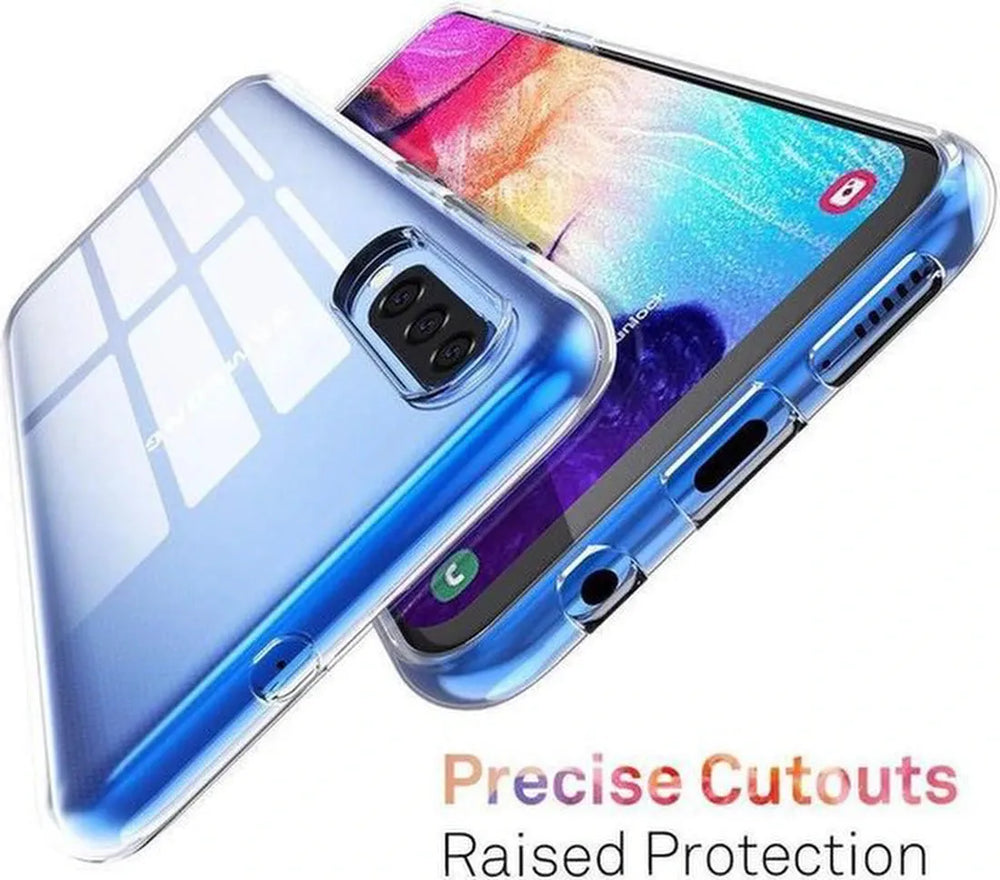 Samsung Galaxy A50 Hoesjes – Transparante Siliconen Backcover – Soft Case – Inclusief Screenprotector-Ilumina Benelux
