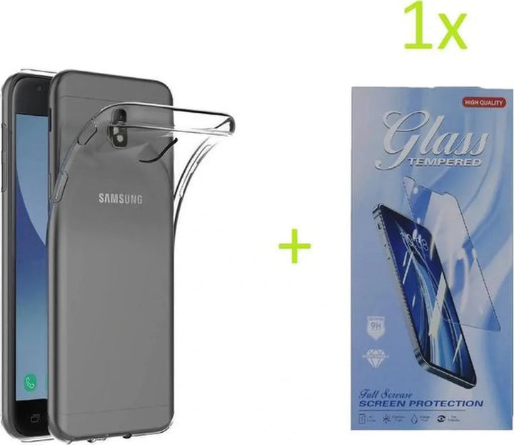 Samsung Galaxy J3 2017 Hoesjes – Transparante Siliconen Backcover – Soft Case – Inclusief Screenprotector-Ilumina Benelux
