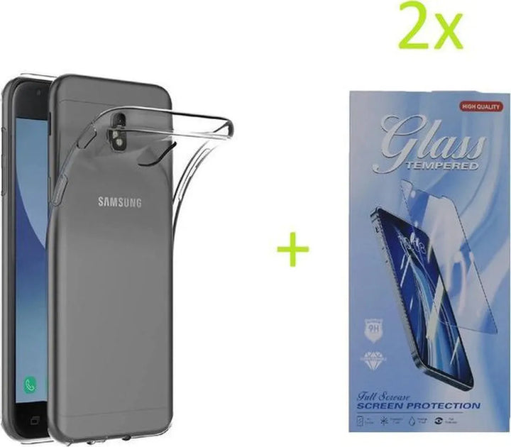 Samsung Galaxy J3 2017 Hoesjes – Transparante TPU Siliconen Backcover – Soft Case – Inclusief 2x Screenprotector-Ilumina Benelux