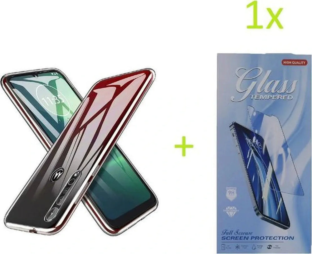 Motorola Moto G8 Plus Hoesjes – Transparante TPU Siliconen Backcover – Soft Case – Inclusief Screenprotector-Ilumina Benelux