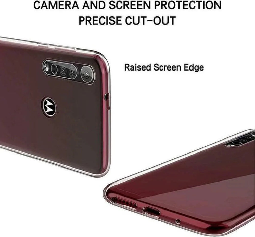 Motorola Moto G8 Plus Hoesjes – Transparante TPU Siliconen Backcover – Soft Case – Inclusief 3x Screenprotector-Ilumina Benelux