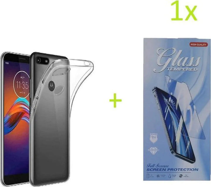 Motorola Moto E6 Play Hoesjes – Transparante TPU Siliconen Backcover – Soft Case – Inclusief Screenprotector-Ilumina Benelux