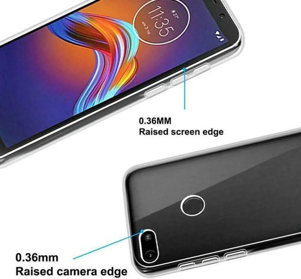 Motorola Moto E6 Play Hoesjes – Transparante TPU Siliconen Backcover – Soft Case – Inclusief Screenprotector-Ilumina Benelux