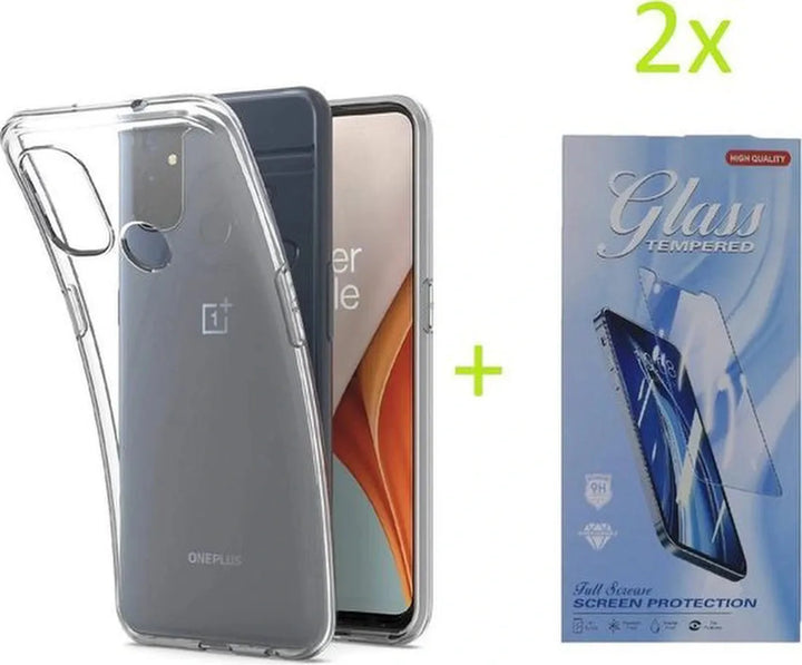 OnePlus Nord N10 Hoesjes – Transparante TPU Siliconen Backcover – Soft Case – Inclusief 2x Screenprotector-Ilumina Benelux