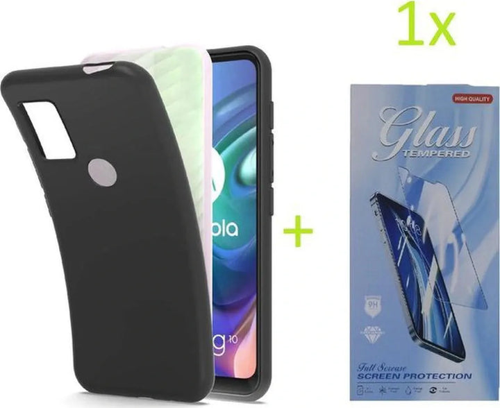 Motorola Moto G10/G20/G30 Hoesjes – Siliconen TPU Backcover – Inclusief Screenprotector – Zwart-Ilumina Benelux
