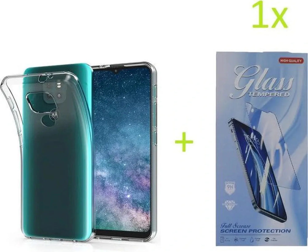 Motorola Moto G9 Play & E7 Plus Hoesjes – Transparante TPU Siliconen Backcover – Schokbestendig – Incl. Screenprotector-Ilumina Benelux