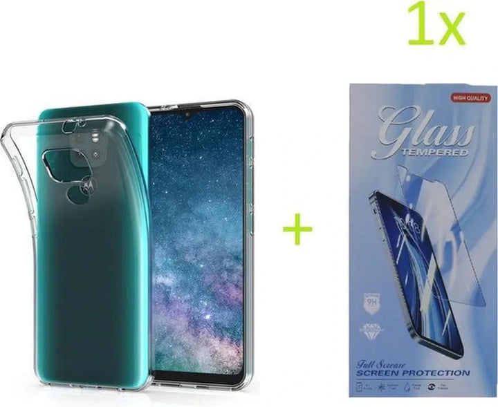 Motorola Moto G9 Play & E7 Plus Hoesjes – Transparante TPU Siliconen Backcover – Schokbestendig – Incl. Screenprotector-Ilumina Benelux