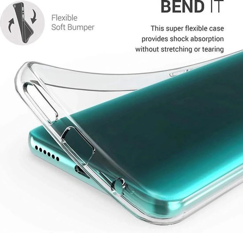 Motorola Moto G9 Play & E7 Plus Hoesjes – Transparante TPU Siliconen Backcover – Schokbestendig – Incl. Screenprotector-Ilumina Benelux