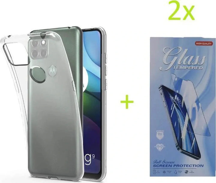 Motorola Moto G9 Power Hoesjes – Transparante TPU Siliconen Backcover – Schokbestendig – Inclusief 2x Screenprotector-Ilumina Benelux