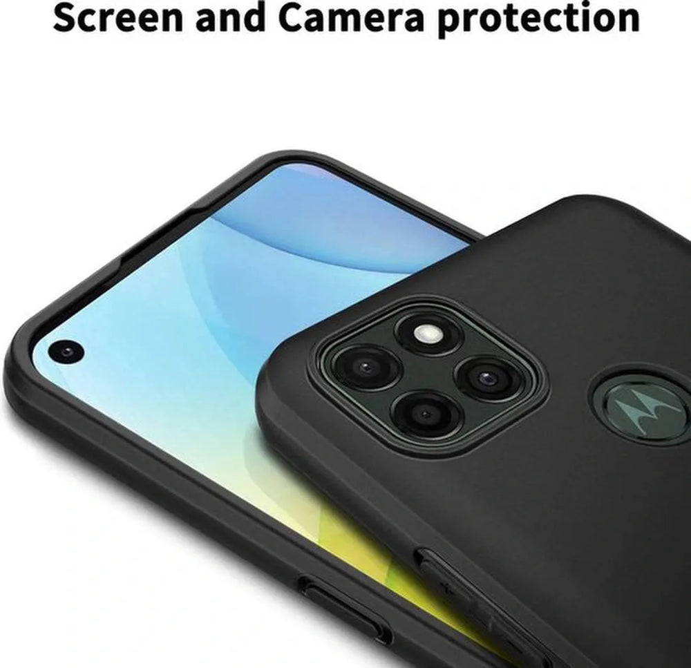 Motorola Moto G9 Power Hoesjes – Siliconen TPU Backcover – Inclusief Screenprotector – Schokbestendig – Zwart-Ilumina Benelux