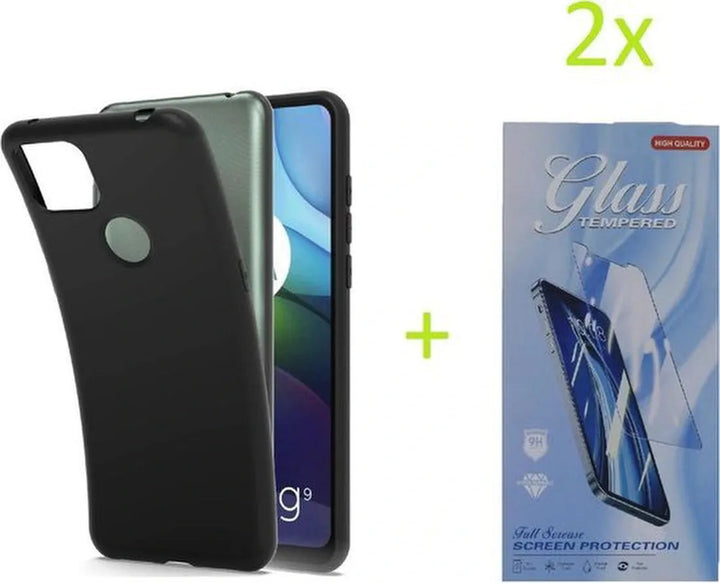 Motorola Moto G9 Power Hoesjes – Siliconen TPU Backcover – Inclusief 2x Screenprotector – Zwart-Ilumina Benelux