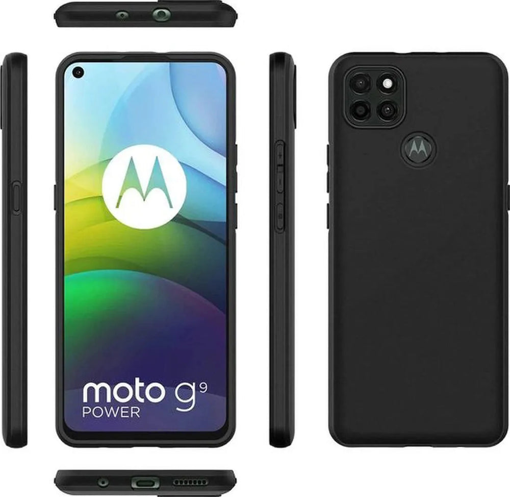 Motorola Moto G9 Power Hoesjes – Siliconen TPU Backcover – Inclusief 2x Screenprotector – Zwart-Ilumina Benelux