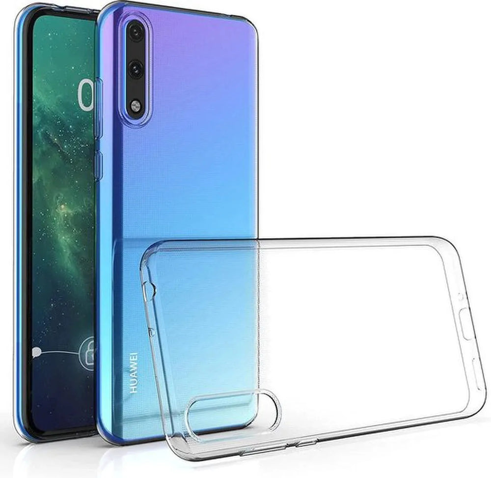 Huawei Y8p Hoesjes – Transparante TPU Siliconen Backcover – Soft Case – Incl. Gehard Glas Screenprotector-Ilumina Benelux