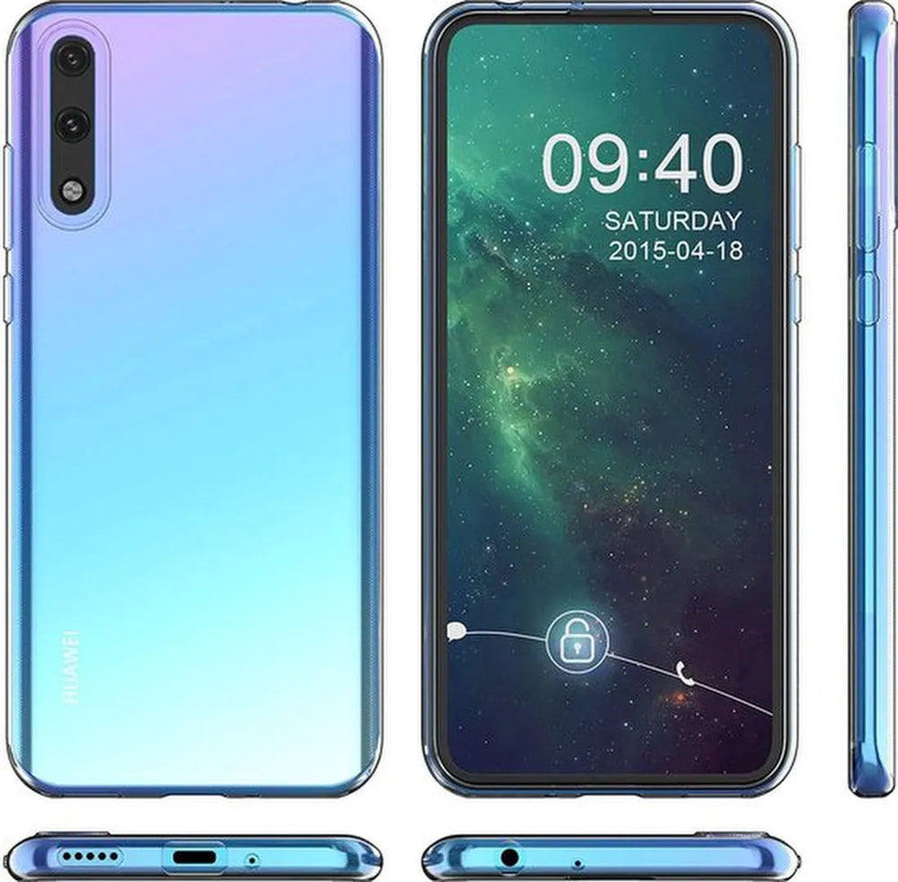 Huawei Y8p Hoesjes – Transparante TPU Siliconen Backcover – Soft Case – Incl. Gehard Glas Screenprotector-Ilumina Benelux