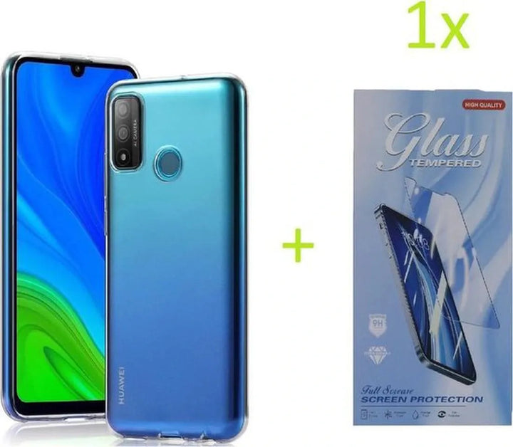 Huawei P Smart 2020 Hoesjes – Transparante TPU Siliconen Backcover – Soft Case – Incl. Gehard Glas Screenprotector-Ilumina Benelux
