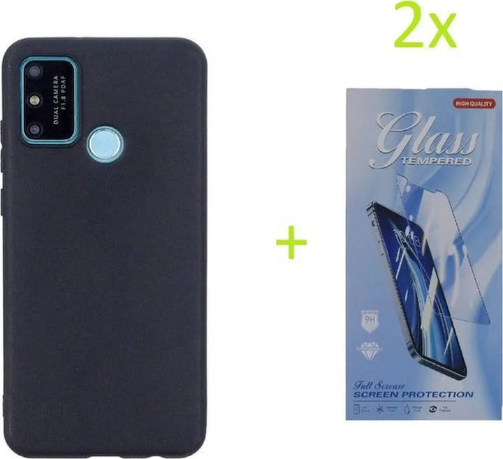 Huawei P Smart 2020 Hoesjes – Siliconen TPU Backcover – Inclusief 2x Screenprotector – Zwart-Ilumina Benelux