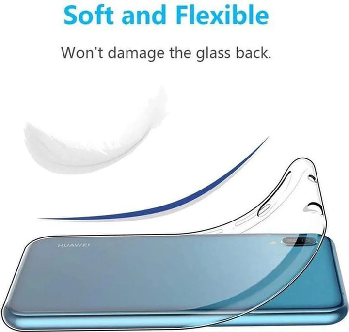 Huawei Y6 2019/Y6s Hoesjes – Transparante TPU Siliconen Backcover – Soft Case – Incl. Gehard Glas Screenprotector-Ilumina Benelux