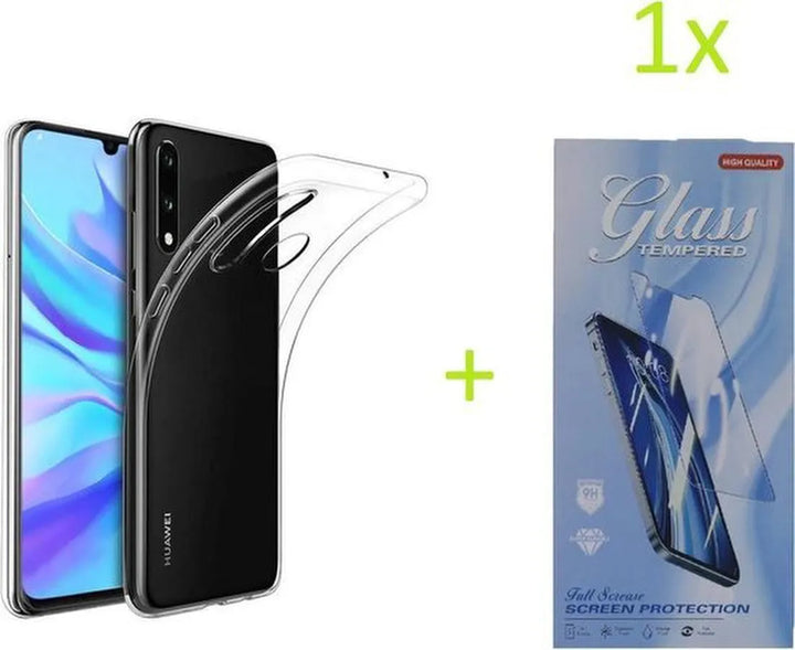 Huawei P30 Lite 2019/2020 Hoesjes – Transparante TPU Siliconen Backcover – Soft Case – Inclusief Gehard Glas Screenprotector-Ilumina Benelux