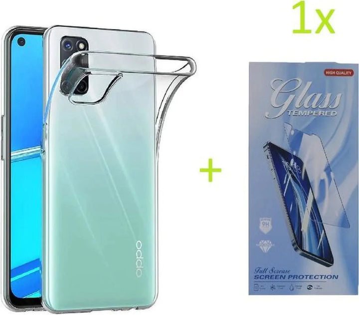 Oppo A52/A72/A92 Hoesjes – Transparante TPU Siliconen Backcover – Soft Case – Incl. Gehard Glas Screenprotector-Ilumina Benelux