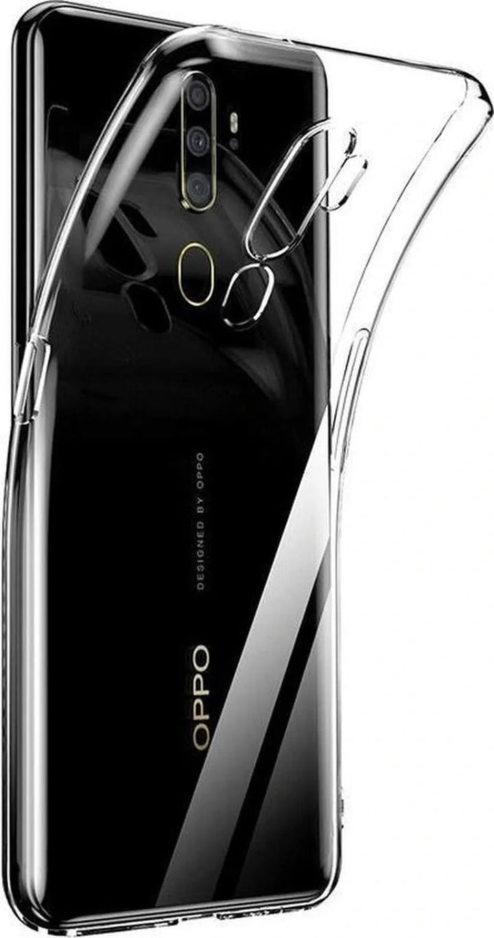 Oppo A5 2020/A9 2020 Hoesjes – Transparante TPU Siliconen Backcover – Soft Case – Incl. Gehard Glas Screenprotector-Ilumina Benelux