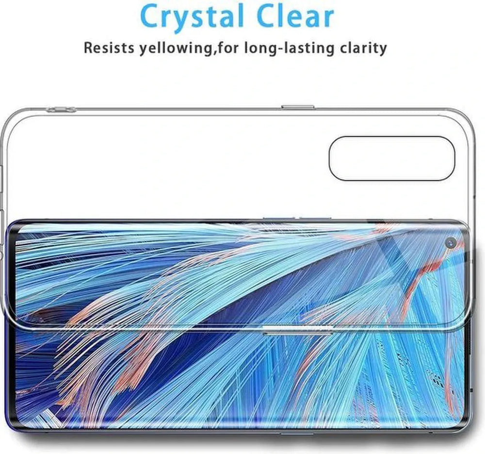 Oppo Find X2 Neo Hoesjes – Transparante TPU Siliconen Backcover – Soft Case – Incl. 2x Gehard Glas Screenprotector-Ilumina Benelux