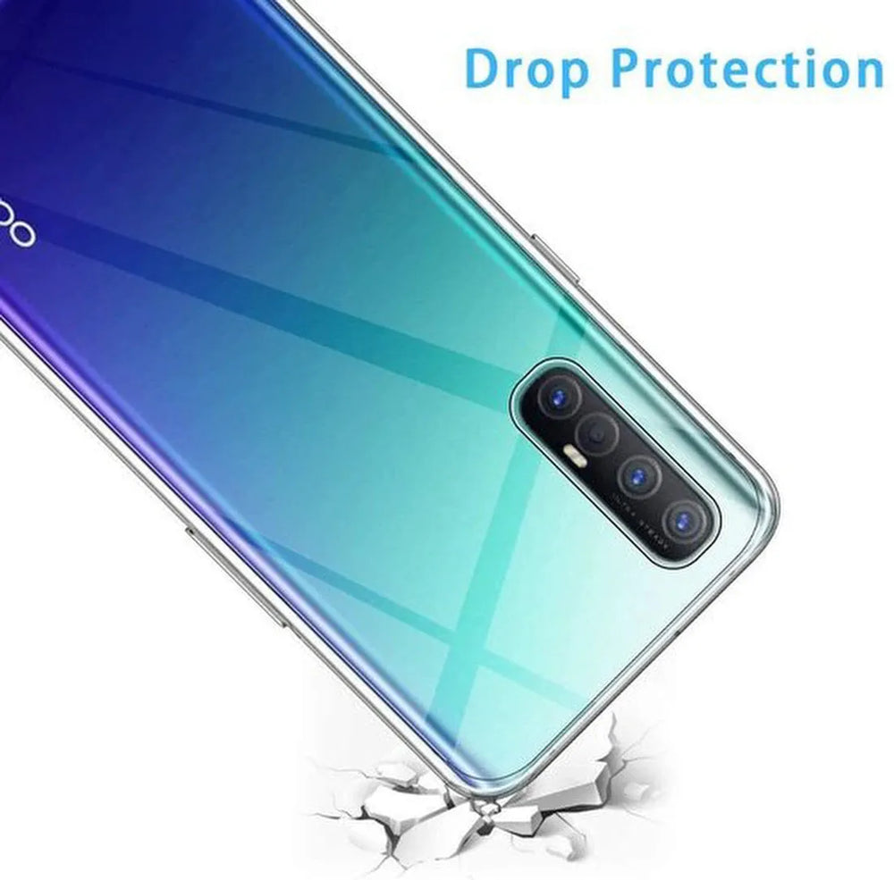 Oppo Find X2 Hoesjes – Transparante TPU Siliconen Backcover – Soft Case – 1x Gehard Glas Screenprotector-Ilumina Benelux