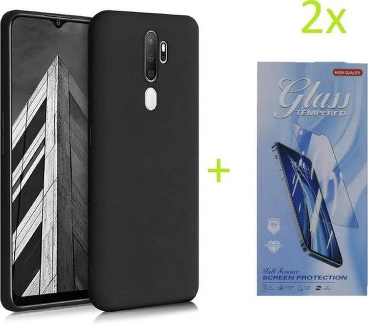 Oppo Find X2 Hoesjes – TPU Siliconen Backcover – Inclusief 2x Screenprotector – Zwart-Ilumina Benelux