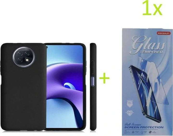 Xiaomi Redmi Note 9T Hoesjes – TPU Siliconen Backcover – Inclusief Screenprotector – Schokbestendig – Zwart-Ilumina Benelux