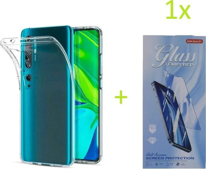 Xiaomi Mi 10T Lite 5G Hoesjes – Transparante TPU Siliconen Backcover – Soft Case – 1x Gehard Glas Screenprotector-Ilumina Benelux