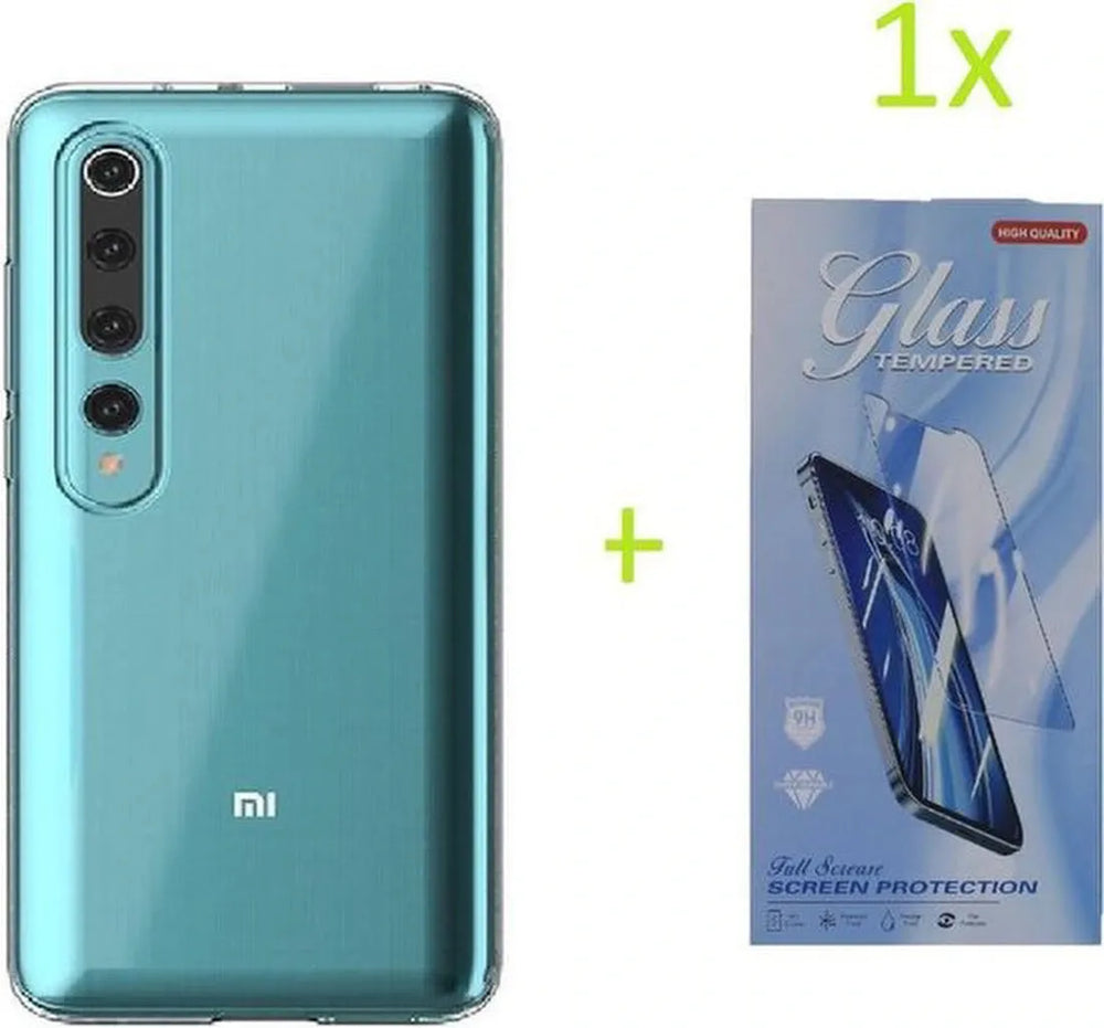 Xiaomi Mi 10 Lite Hoesjes – Transparante TPU Siliconen Backcover – Soft Case – Inclusief Gehard Glas Screenprotector-Ilumina Benelux