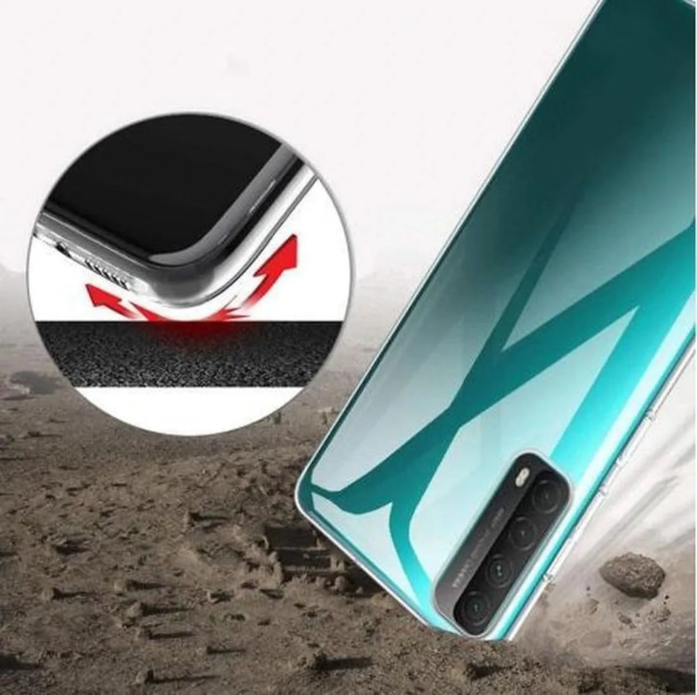 Huawei P Smart 2021 Hoesjes – Transparante TPU Siliconen Backcover – Soft Case – Incl. Gehard Glas Screenprotector-Ilumina Benelux