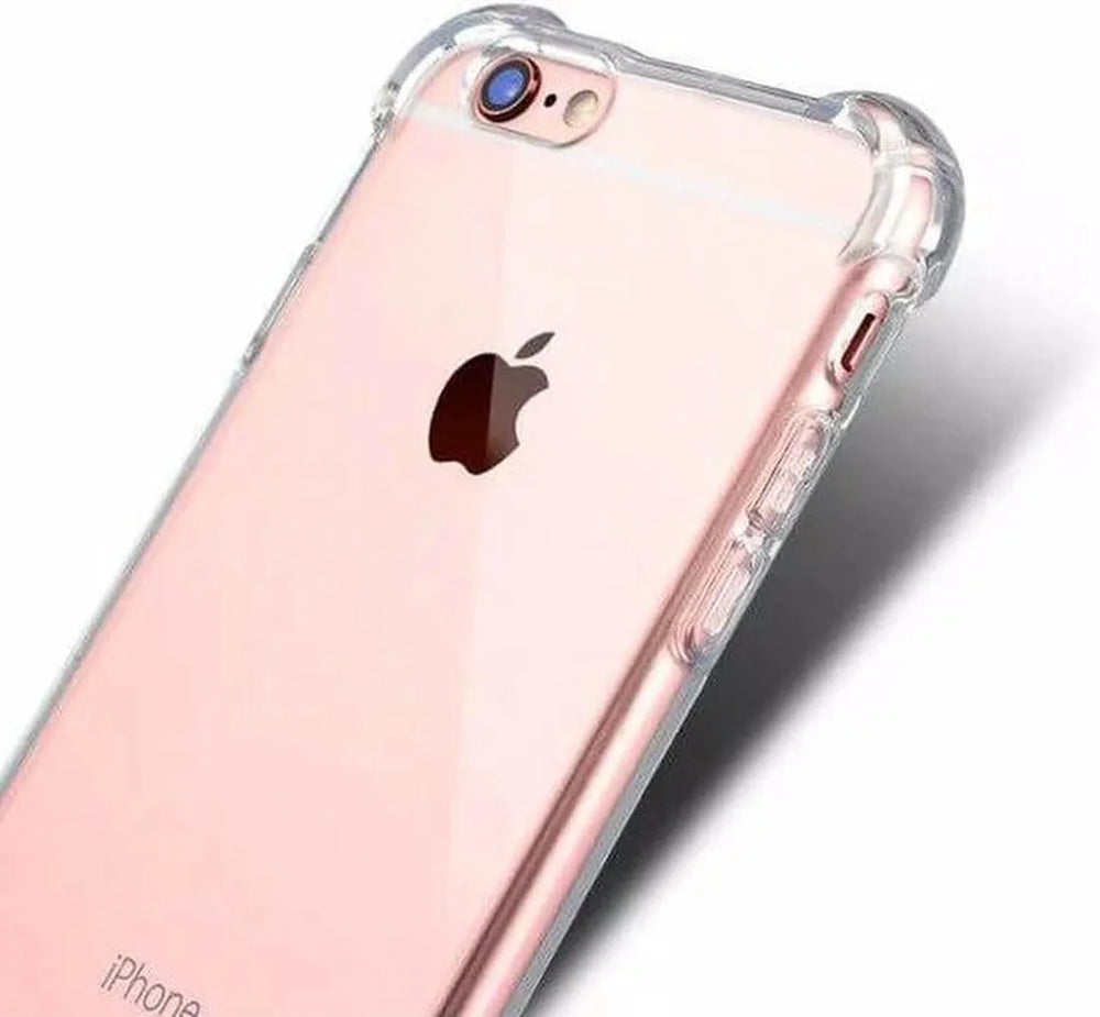 iPhone 6/6S Hoesjes – Siliconen Backcover – Schokbestendig Bumper – Transparant + Gehard Glas Screenprotector-Ilumina Benelux