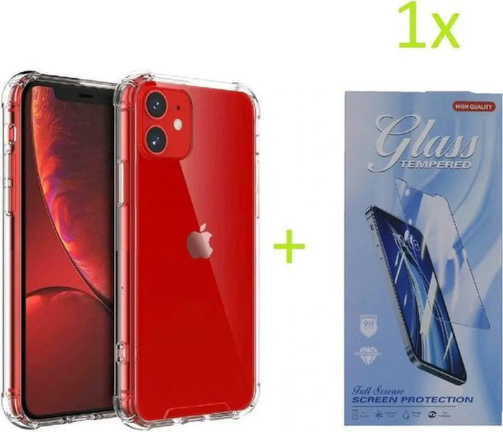 iPhone 11 Hoesjes – Anti-Shock Siliconen Bumper Backcover – Transparant – Incl. Gehard Glas Screenprotector-Ilumina Benelux