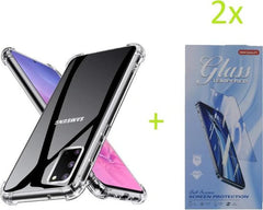 Samsung Galaxy Note 20 Hoesjes – Siliconen Backcover – Schokbestendig Bumper – Transparant – Incl. 2x Screenprotector