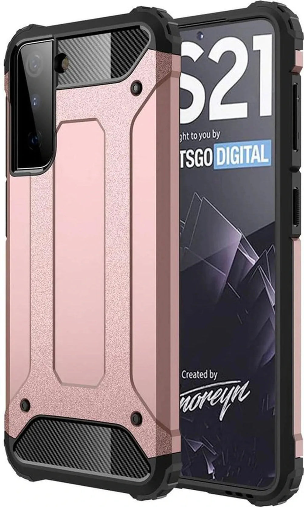 Samsung Galaxy S21 Plus Hoesjes – Armor Hybrid Backcover – Schokbestendig – Roségoud-Ilumina Benelux