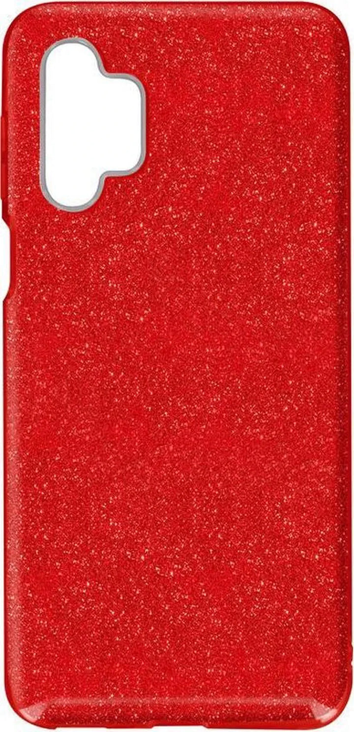 Samsung Galaxy A32 5G Hoesjes – Siliconen TPU Backcover – Glitter BlingBling Cover – Rood-Ilumina Benelux